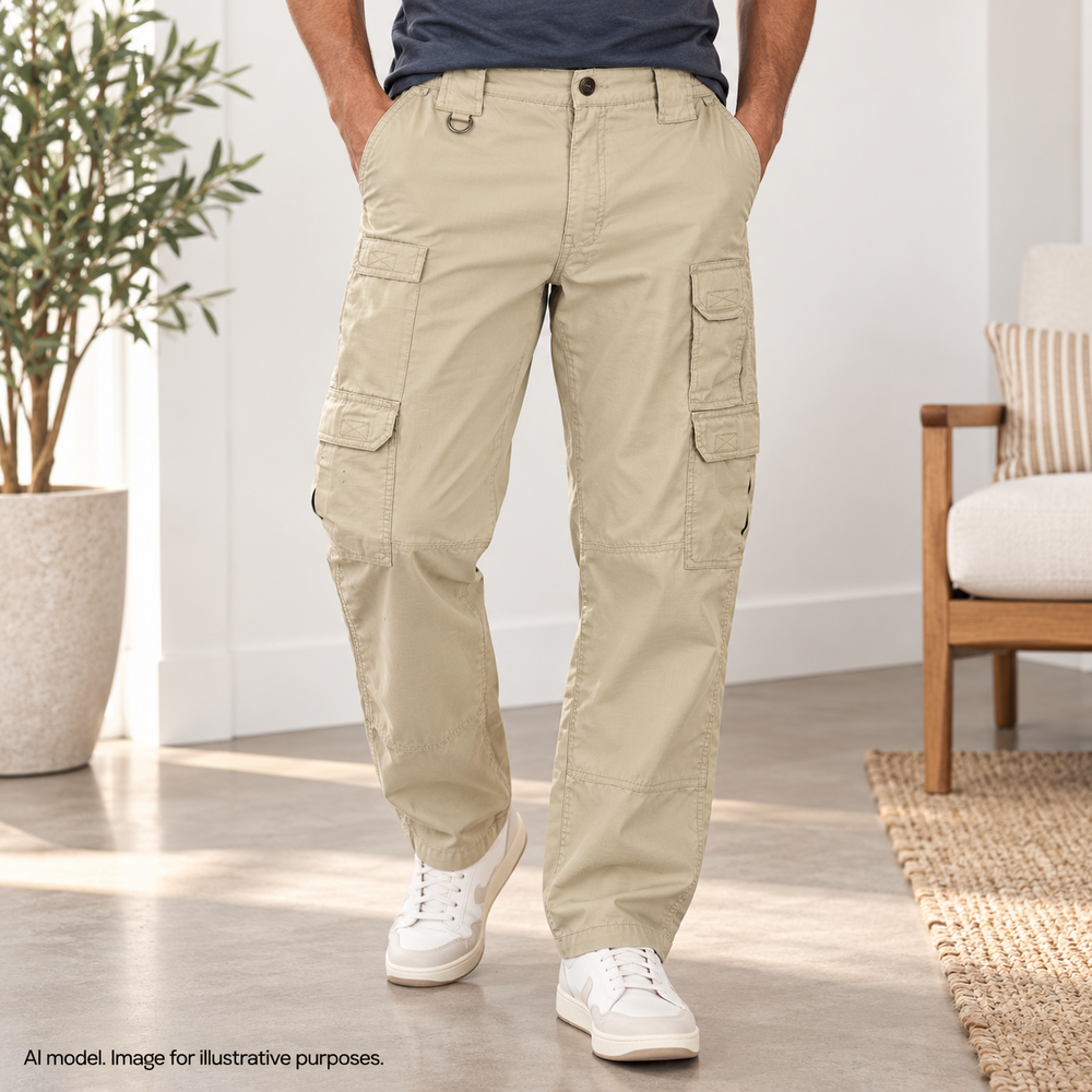 5.11 Tactical Series Pants Mens 34x30 Beige Cargo Ripstop Elastic Waist Utility